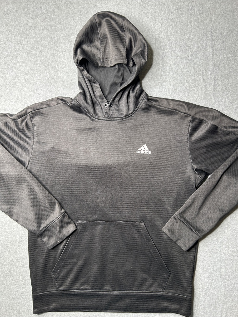 adidas Men's Gray Hooded Athletic Pullover